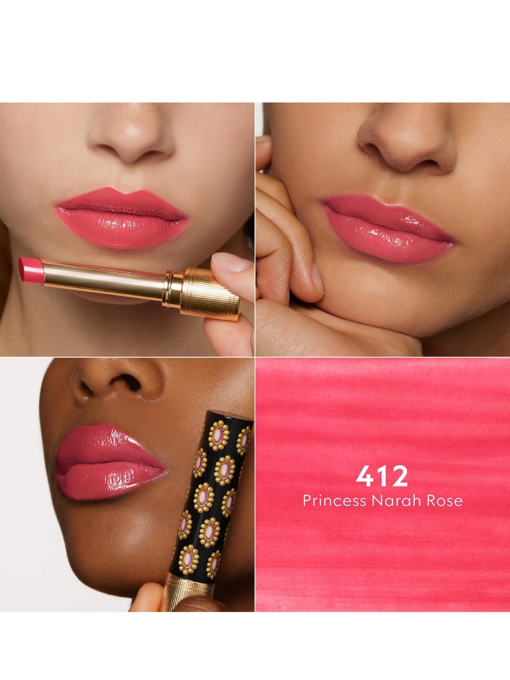 Gucci Glow & Care Lip Color (Lipstick Balm): #412 Princess Narah Rose (Pink)
